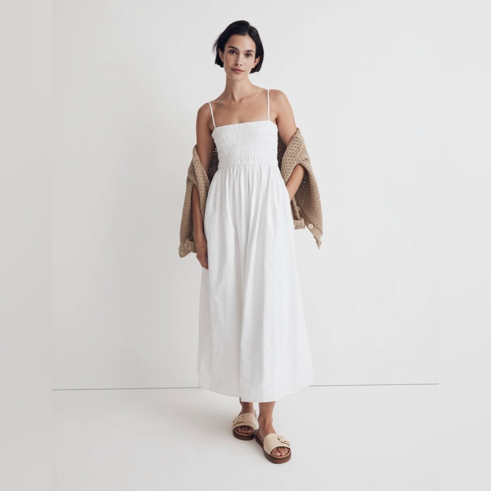 Madewell Theo Sleeveless Midi Dress XS Women’s Eyelet White NWT NL109.